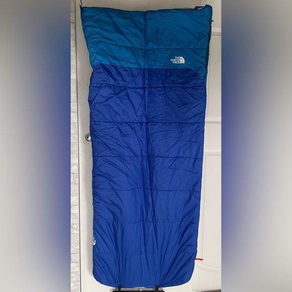 NEW The North Face Youth Dolomite 20F/-7C Sleeping Bag Light/Dark Blue Zip W/Bag - Picture 9 of 12